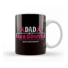 Baskı Dükkanı Dad of Warrior Breast Cancer Survivor Papa Daddy Grandfather Kupa Bardak
