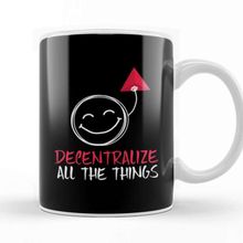 Baskı Dükkanı Decentralize All The Things Blockchain Technology Beyaz Porselen Kupa Bardak