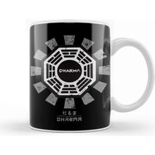 Baskı Dükkanı Dharma Initiative Lost Retro Japanese Beyaz 330 ml Porselen Kupa Bardak