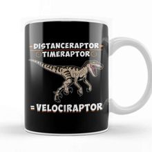 Baskı Dükkanı Distanceraptor Timeraptor Velociraptor Pun Beyaz Porselen Kupa Bardak