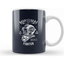 Baskı Dükkanı Diver Deep Sea Fighter Beyaz Porselen Kupa Bardak
