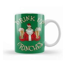 Baskı Dükkanı Drink Up Grinches Distressed Funny Christmas Beyaz 330 ml Porselen Kupa Bardak