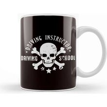 Baskı Dükkanı Driver Instructor School Skull Lesson Teacher Novice Driver Kupa
