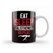 Baskı Dükkanı Eat Sleep Calisthenics Street Workout Gym Fitness Training Kupa Bardak