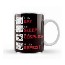 Baskı Dükkanı Eat Sleep Cosplay Anime Manga Otaku Japanese Beyaz 330 ml Porselen Kupa Bardak