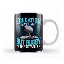 Baskı Dükkanı Education Is Important But Rugby Is Importanter Kupa Bardak