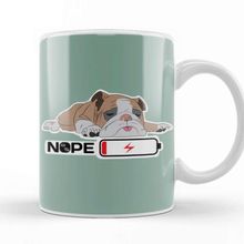 Baskı Dükkanı English Bulldog Lover Snoozing Bulldog Porselen Beyaz Kupa Bardak