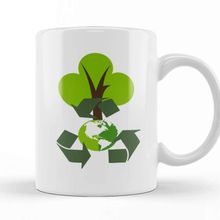 Baskı Dükkanı Environmental Friendly Green Eco Recycle Reuse Porselen Beyaz Kupa Bardak