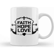 Baskı Dükkanı Faith Hope Love Kupa Bardak