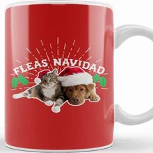 Baskı Dükkanı Feliz Navidad Fleas Navidad Christmas Pets Kupa Bardak