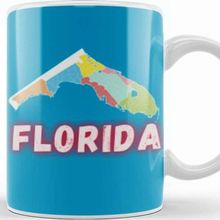 Baskı Dükkanı Florida Vintage Retro Rainbow Kupa