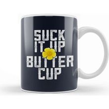 Baskı Dükkanı Flower Suck It Up Buttercup Beyaz 330 ml Porselen Kupa Bardak