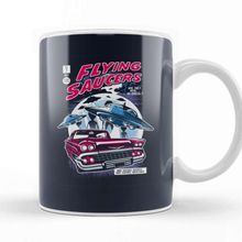 Baskı Dükkanı Flying Saucers Retro Comic Book Cover Beyaz 330 ml Porselen Kupa Bardak