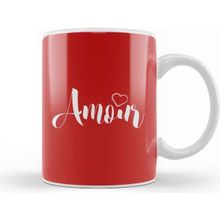 Baskı Dükkanı French Slogan Amour Love Heart Kupa
