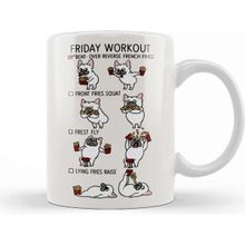 Baskı Dükkanı Friday Workout With French Bulldog Kupa
