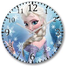 Baskı Dükkanı Frozen Elsa Bombeli Gerçek Cam Duvar Saati