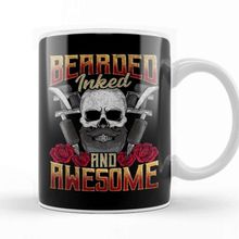 Baskı Dükkanı Funny Bearded Inked And Awesome Tattooed Dad Kupa