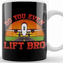 Baskı Dükkanı Funny Do You Even Lift Bro Airplane Pilot Flying Kupa Bardak