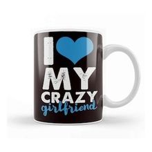 Baskı Dükkanı Funny I Love My Crazy Girlfriend Heart Couple-1 Kupa