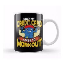 Baskı Dükkanı Funny Only My Credit Card Likes To Workout Gym Kupa Bardak