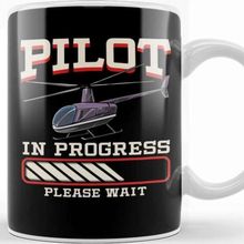 Baskı Dükkanı Funny Pilot In Progress Please Wait Helicopter Kupa Bardak