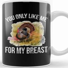 Baskı Dükkanı Funny Thanksgiving You Only Like Me For My Breast Kupa