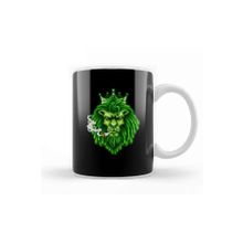 Baskı Dükkanı Funny Weed Marijuana Cannabis Kush Pot Green Lion Smoking Stoner Kupa