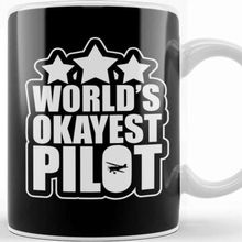 Baskı Dükkanı Funny World S Okayest Pilot Airplane Piloting Pun Kupa