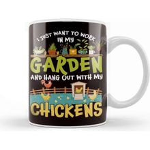 Baskı Dükkanı Garden Work Chickens Gardener Gardening Planting Plants Lawn Kupa