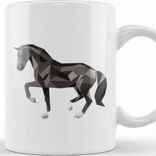 Baskı Dükkanı Geometric Animal Black Horse Kupa