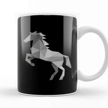 Baskı Dükkanı Geometric Animal Grey Horse Kupa