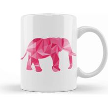 Baskı Dükkanı Geometric Animal Pink Elephant Kupa