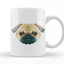 Baskı Dükkanı Geometric Animal Pug Dog Kupa