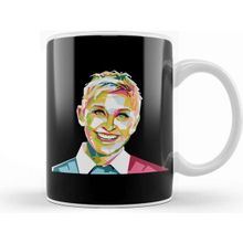 Baskı Dükkanı Geometric Celebrity Ellen Degeneres Kupa