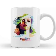 Baskı Dükkanı Geometric Celebrity Scarlett Johansson Tasse Kupa