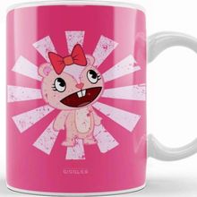 Baskı Dükkanı Giggles Retro Japanese Happy Tree Friends Kupa