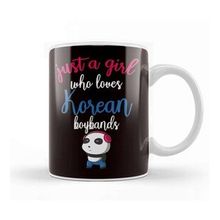 Baskı Dükkanı Girl Who Loves Korean Boybands K-Pop Korea Pop Music Panda Kupa Bardak