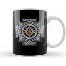 Baskı Dükkanı Golden Sri Yantra Sri Chakra In Pastel Lotus Kupa