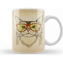 Baskı Dükkanı Gözlüklü Kedi Cats Kupa