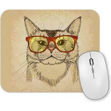 Baskı Dükkanı Gözlüklü Kedi Cats Mouse Pad
