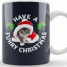 Baskı Dükkanı Have A Furry Christmas Cat Kupa