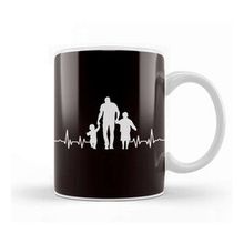 Baskı Dükkanı Heartbeat Father Children Son Daughter Papa Dad Daddy Poppa