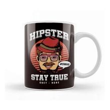 Baskı Dükkanı Hipster Stay Retro True Obey None Bearded Mustache Gift Kupa