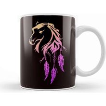 Baskı Dükkanı Horse Head Dream Catcher Horseshoe Equestrian Sport Stable Kupa