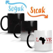 Baskı Dükkanı I Love Africa Sihirli Porselen Kupa