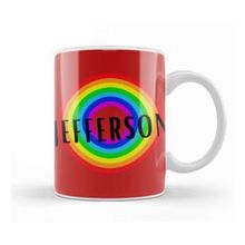 Baskı Dükkanı Jefferson Retro Rainbow Style Porselen Beyaz Kupa Bardak