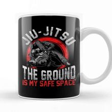 Baskı Dükkanı Jiu Jitsu The Ground Is My Safe Space Bjj Pun Porselen Beyaz Kupa Bardak