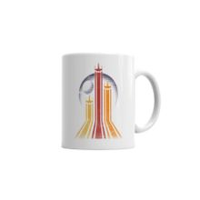 Baskı Dükkanı KB1079 Retro Galactic Retro Galaksi Porselen Kupa Bardak
