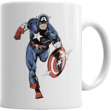 Baskı Dükkanı KB108 Captain America Splash Art Porselen Kupa Bardak