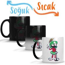 Baskı Dükkanı KB11214 Marvin The Martian Smoking Porselen Kupa Bardak
